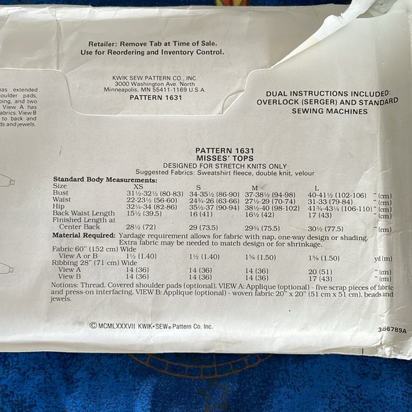 Vintage 1987 Kwik Sew pattern - Picture 4 of 7
